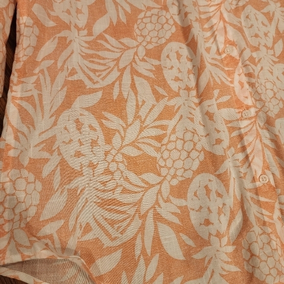 Craft & Borrow Roll Up Sleeve Button Down Pineapple Shirt - Picture 5 of 11